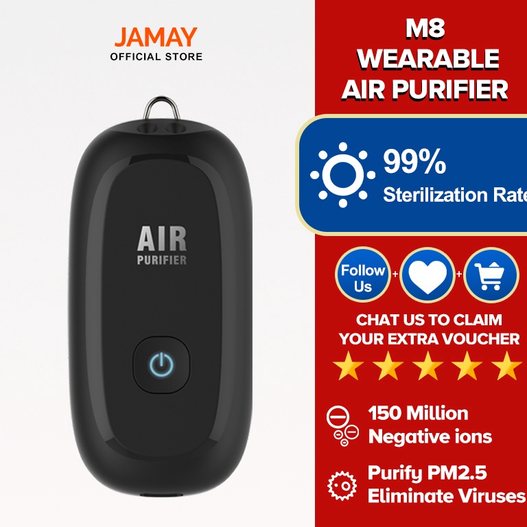 MURAH. JAMAY Air Purifier Personal Ionizer Portable Purifier Kalung Necklace Ion Negatif Personal Mi