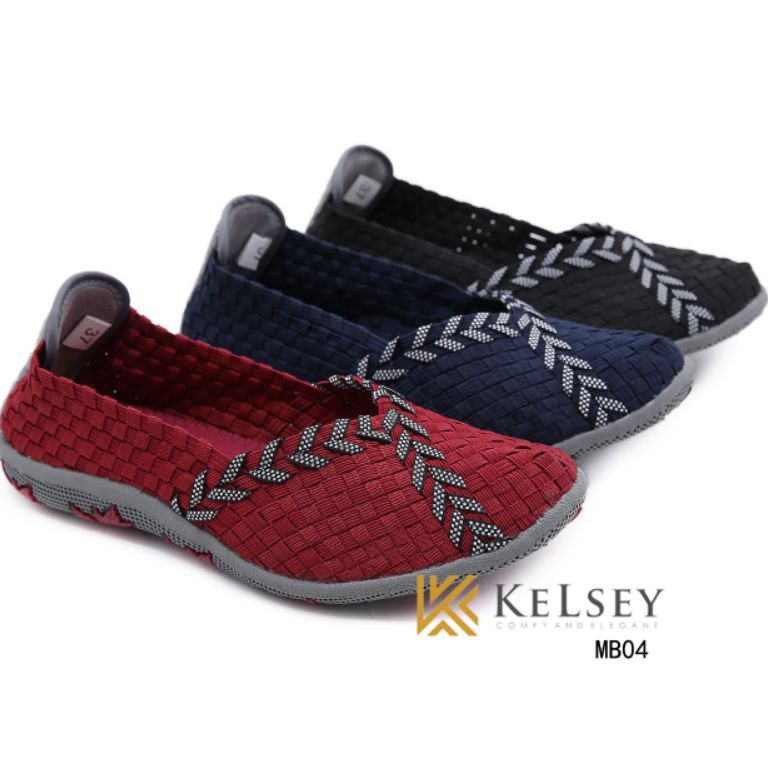 Terbaru (GRATIS ALAS KAKI) Kelsey Sepatu Flat Shoes  Wanita Rajut  #MB04 / Sepatu Rajut Wanita  Slip