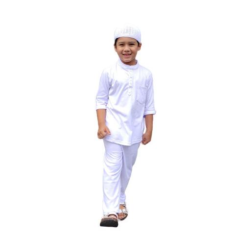 kaos kurta putih anak laki-laki raggakids set baju muslim Koko 2-10th