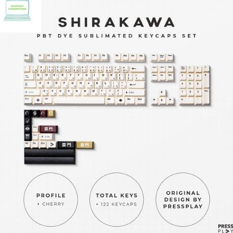 Press Play Shirakawa PBT Dye Sub Keycaps Set 122 Keys Japanese Root