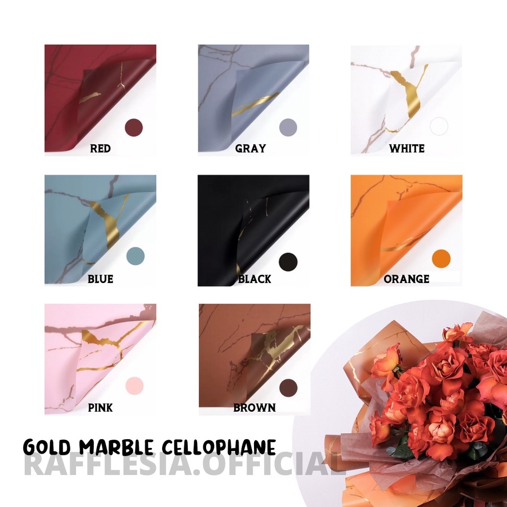 

[PRODUK AHQGG80] [5 LEMBAR] FLOWER WRAPPING GOLD MARBLE CELLOPHANE WATERPROOF KERTAS BUKET BUNGA lhgi8