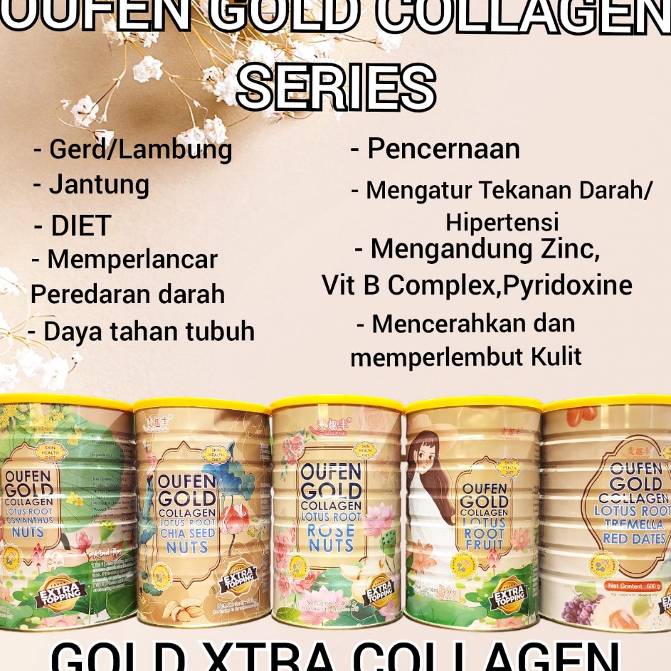 

➺➩⋆❀ Oufen Lotus Root Powder PREMIUM GOLD COLLAGEN Bubuk Akar Teratai EXTRA TOPING & COLLAGEN Diskon Promo