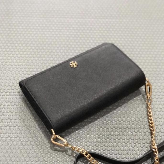 Tory Burch Emerson Chain Wallet black Authentic Original