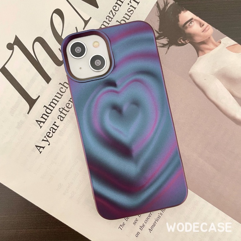 PALING DIMINATI. [READY] Heart Textured Deep Purple Case Iphone 11-14 Pro Max