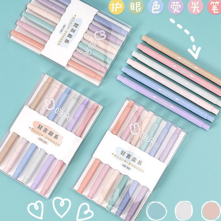 

Ready!! 2in1 Highlighter Vintage / Stabilo Mewarnai Colorful Bujo Journaling Model #Terbaru )人(