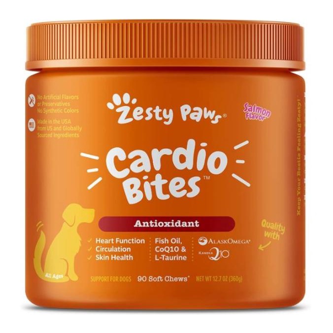 ,,,,,,,] Zesty Paws Cardio Bites - Cardiovascular Antioxidants Dog Heart Health