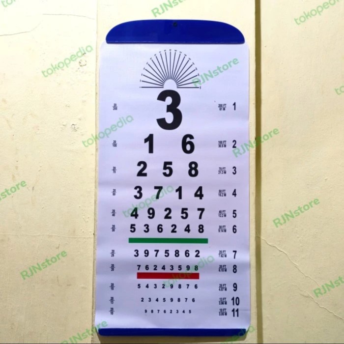 Terlaris Snellen E Chart Alat Tes Mata Angka/Visus/Alphabet/Tumbling
