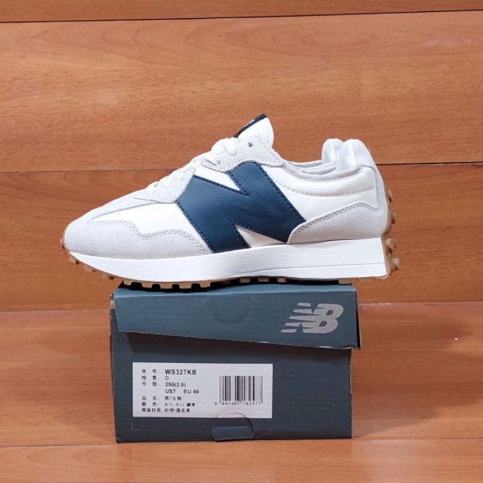 Sepatu Sneakers Nb 327 White Navy Premium import