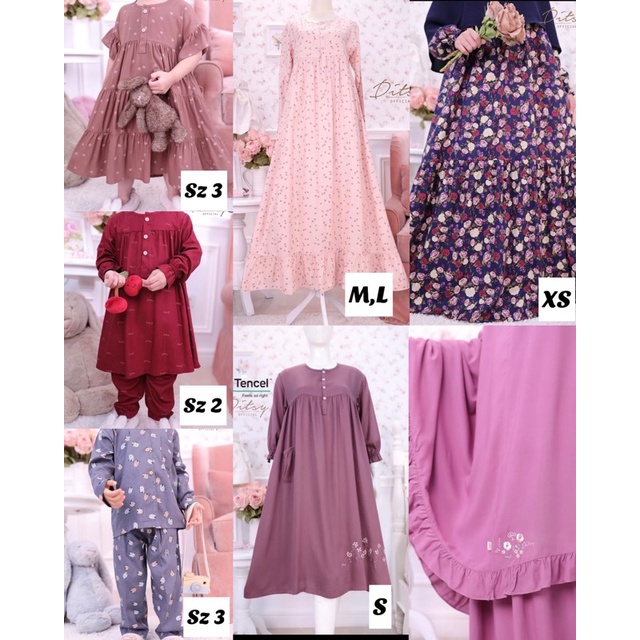 NIGHTGOWN DASTER DITSY(LITTLE DITSY PAJAMAS SIZE 2, Little Anaya Summer size 3, Liebe babypink M L, 
