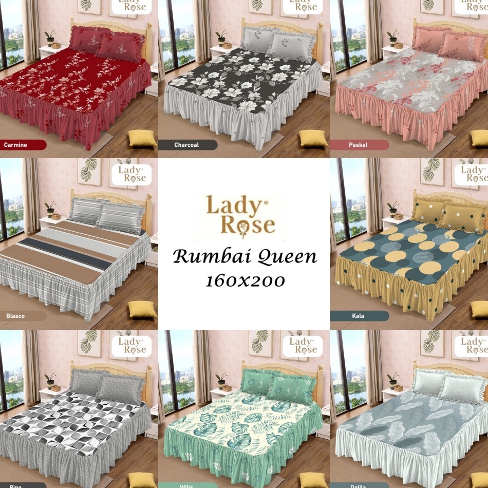 - Lady Rose - Sprei RUMBAI Queen (160x200) Terlaris pilihan k Murah ★★★.