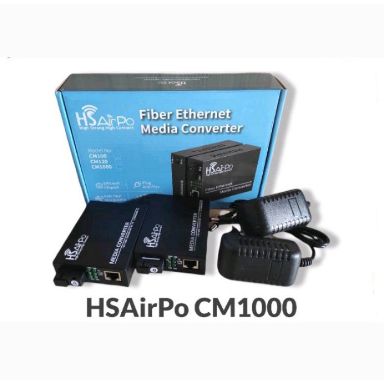 Super Promo.. HSAirPo CM1000 1 Fo 1 Lan Media Converter Fiber Optik Gigabit 1Fo 1Lan HS AirPo CM1000