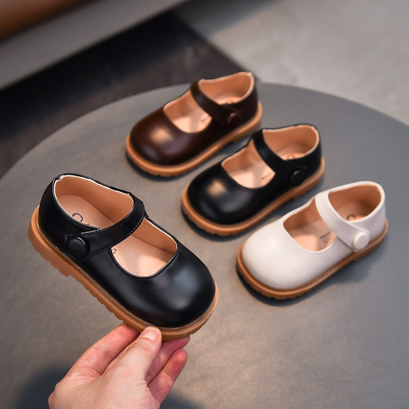 ❤2021 Spring Autumn School Shoes for Girls Classic Black Beige Brown Mary Jane Shoes Kids Leather Cu