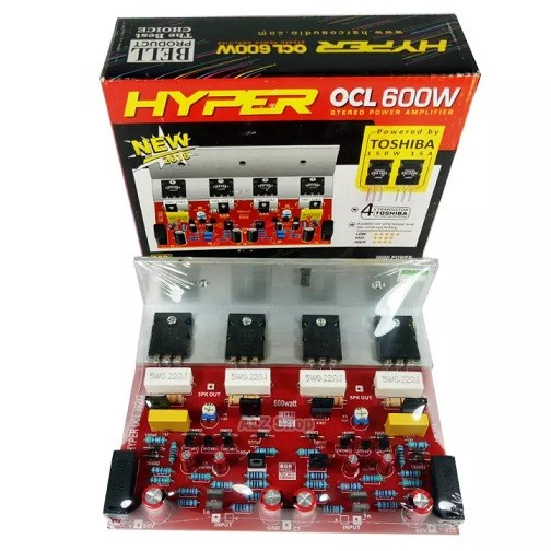 KIT POWER AMPLY. STEREO HYPER OCL 600WATT 2X300W TR TOSHIBA ASLI