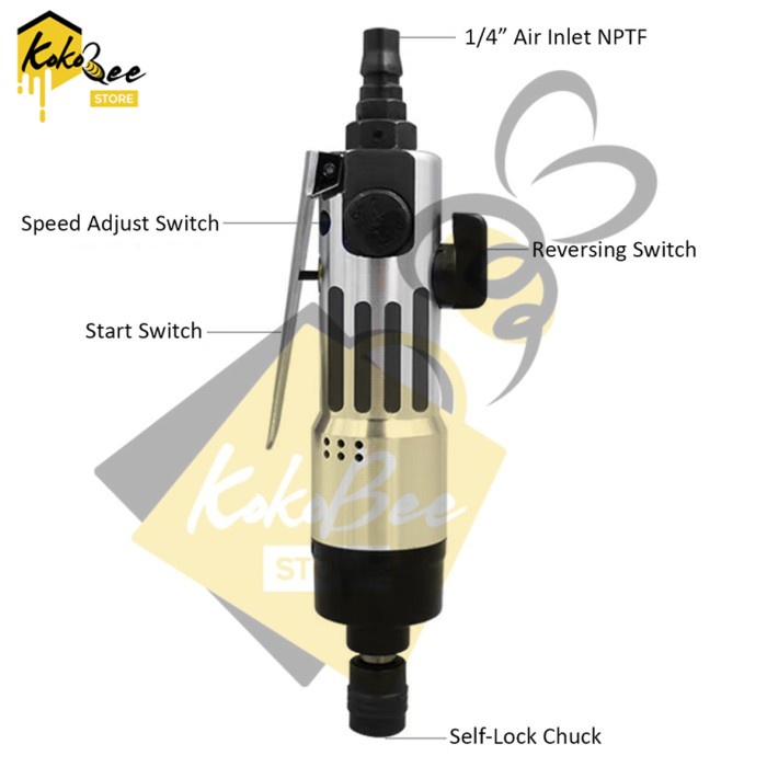 Air Screwdriver Obeng Angin Air Impact Screwdriver 1/4" Body Besar H6 Terlariss 
