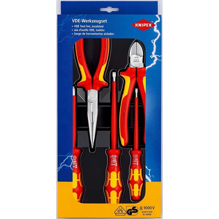 Tang & Obeng Listrik 00 20 13 KNIPEX Tool Set VDE (5 Piece)
