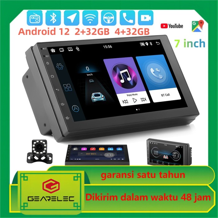 Terlaris Head Unit Android 12 Double Din 7 Inch Universal Gps Bluetooth Wifi