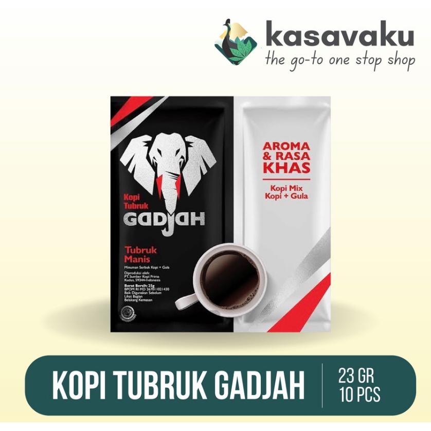 

kopi tubruk Gadjah - kopi dan gula terpisah 1 renceng 10 sachet