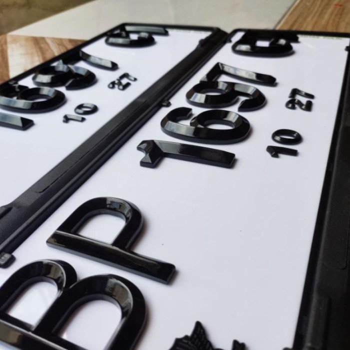 PLAT NOMOR MOBIL TIMBUL MEWAH PUTIH - LANCIP SEGI 5