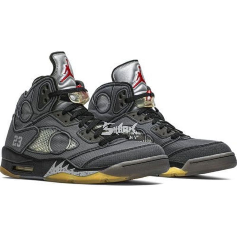 Off White x Air Jordan 5 Retro "Black" 100% Authentic