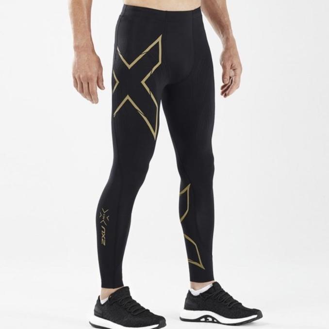 2XU Men's Power Recovery Compression Tights - Black/Denim