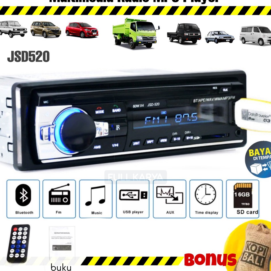Dijual  Single Din Audio Tape Mobil LCD Multifungsi Bluetooth USB MP3 FM Radio Phone Call Tep Mobil