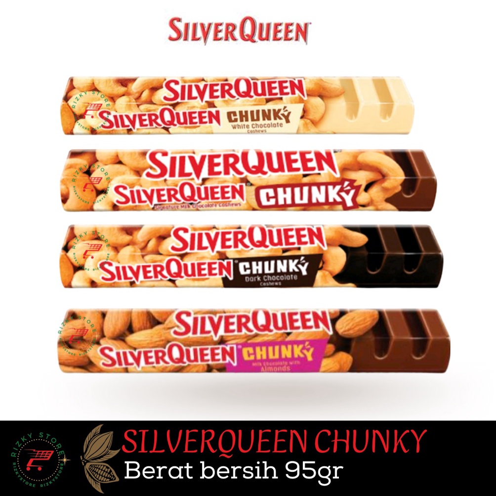 

Super Promo.. Chunky Bar SilverQueen cokelat 95 Gram Varian Mede / Almond 83
