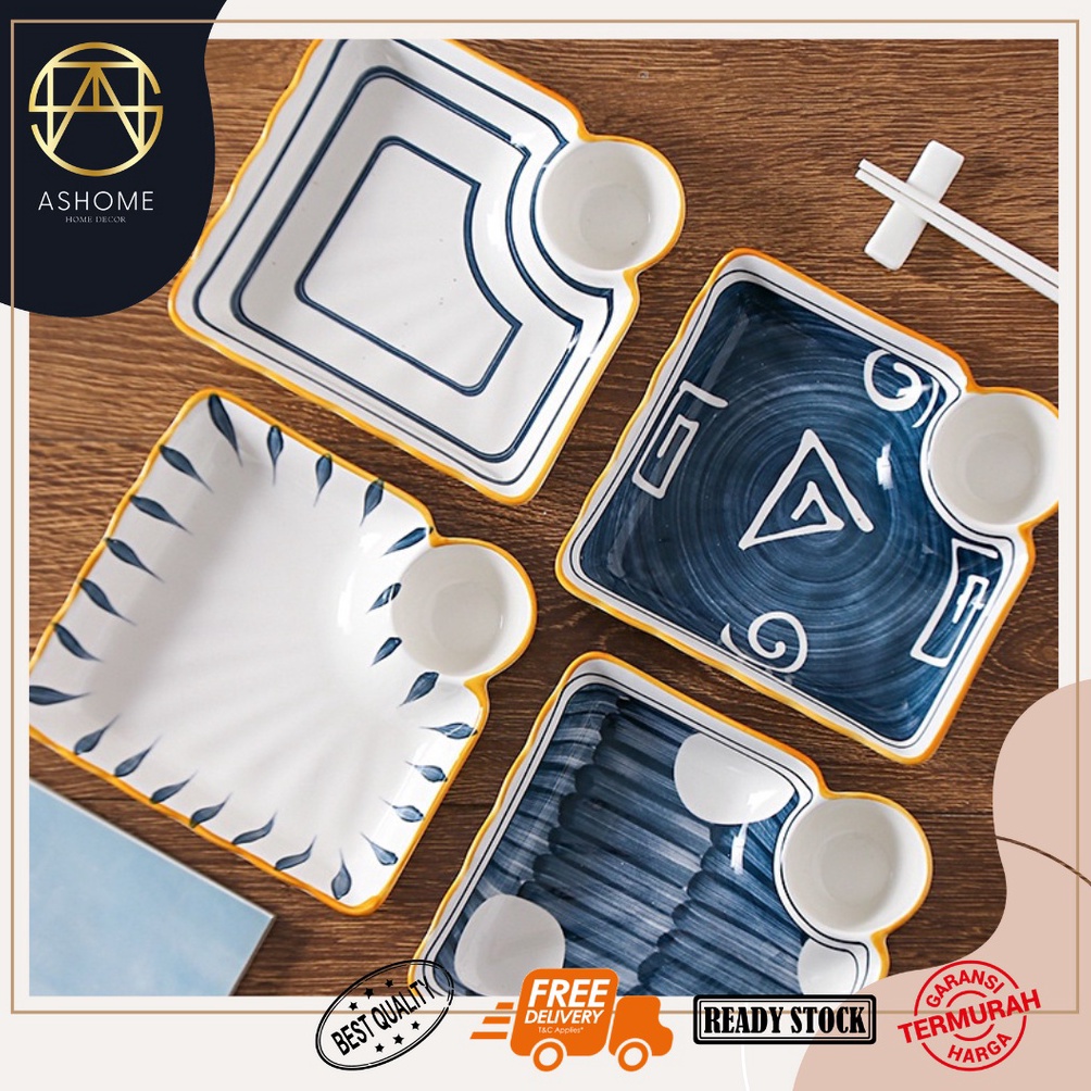 [CODEBARANG265EWH] ASHOME Piring Makan & Piring Saji KEramik Japan Series Elegan Tahan Panas Microwa