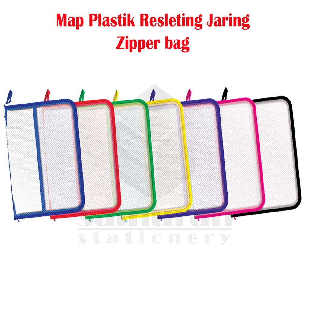 

HNW MAP PLASTIK RESLETING WARNA / ZIPPER BAG / JARING SELETING KANTOR & SEKOLAH VWS