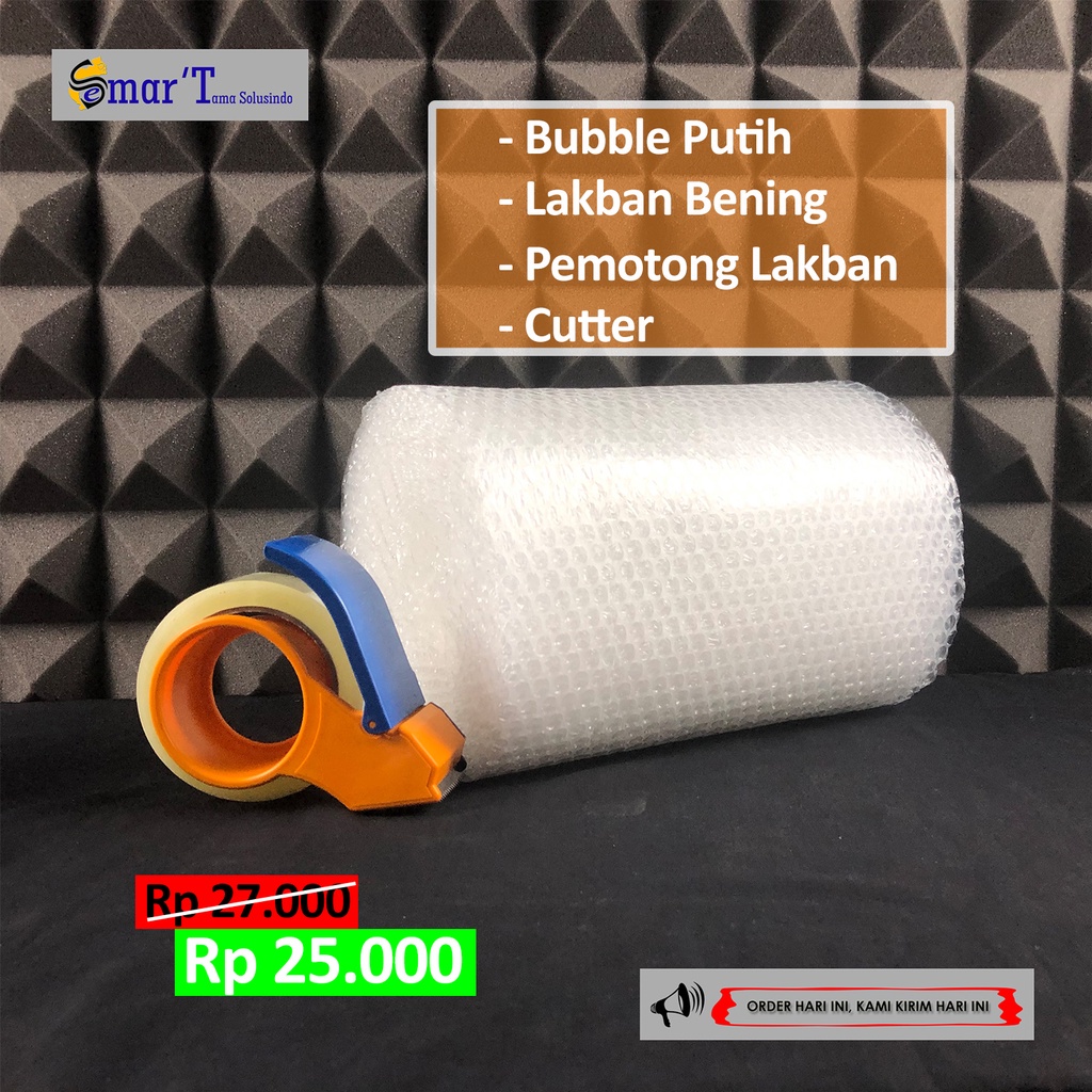 

J78 BUBBLE WRAP BUBLE WRAP ROLL 10M X 30CM , READY WARNA HITAM / PUTIH JY2