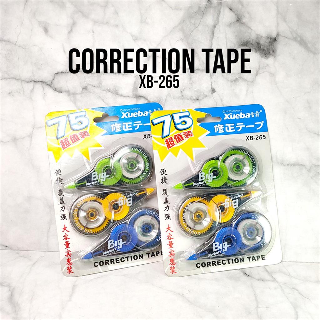 

QUM 3PCS CORRECTION TAPE XB265 / CORRECTION TAPE OFFICE MU1