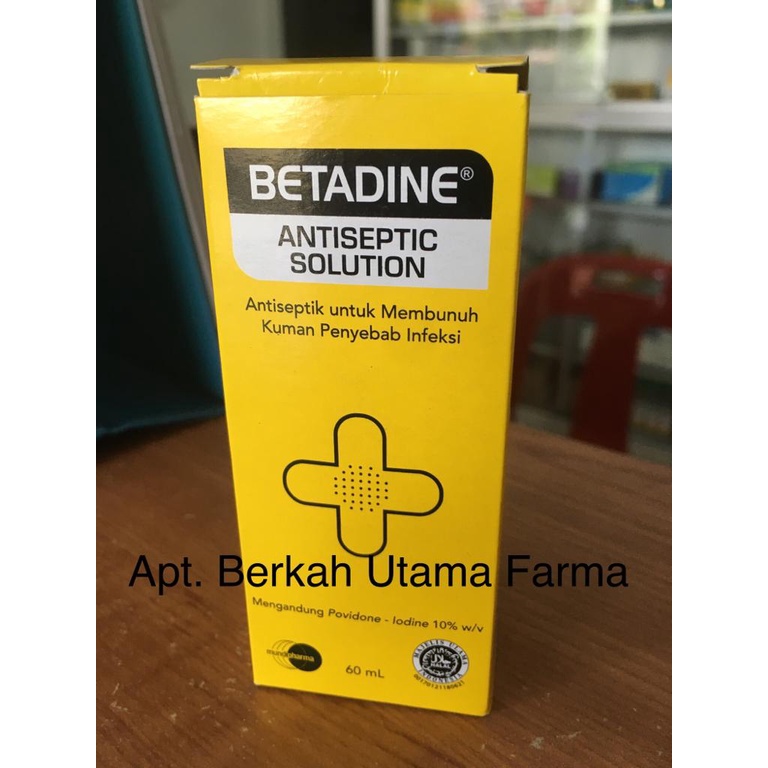 Betadine cair 60 Ml - Betadine Solution Antiseptik luka 60 Ml