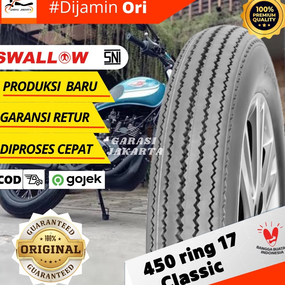 ➸DLY Ban luar motor ring 17 450 swallow klasik japstyle ring 17 450 ⁂ ¿