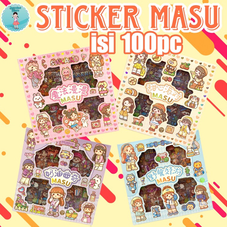 

XSTB6566 Terlaku... Paket Stiker Senmu Masu isi 100pcs Anti Air Stiker Karakter Cewe Cute Cod/Stiker Masu/Sticker Masu/Stiker 2D Motif Kartun Korea Lucu 100 Lembar Anti Air /Dekorasi Handbook Scrapbook DIY/Stiker kartun tahan air PET