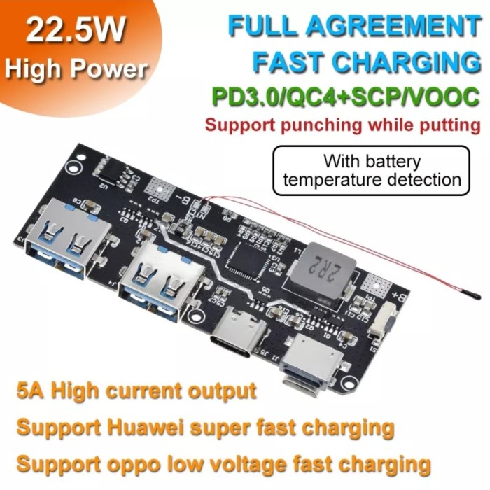 Terlaris Modul Powerbank Fast Charging 22.5W Support Pd Qc 3.0 Vooc