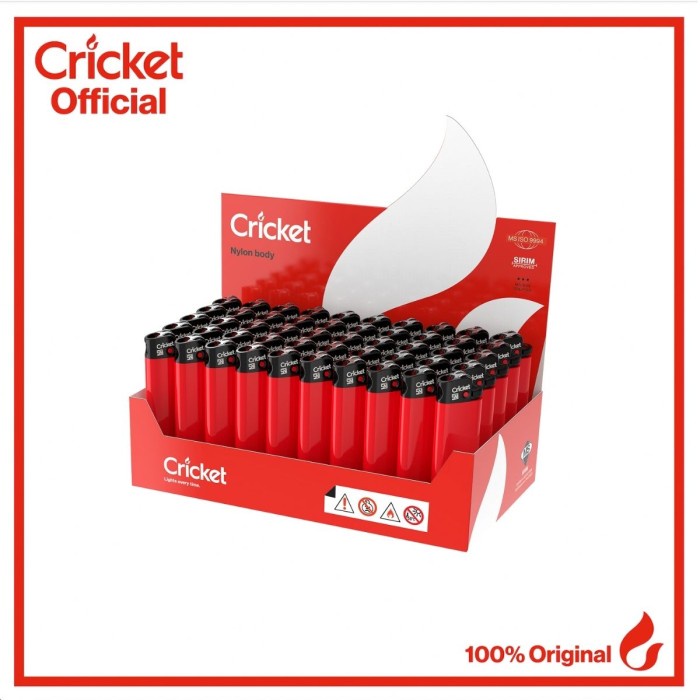 Korek Api Cricket Seri Polo Merah (50 Buah)