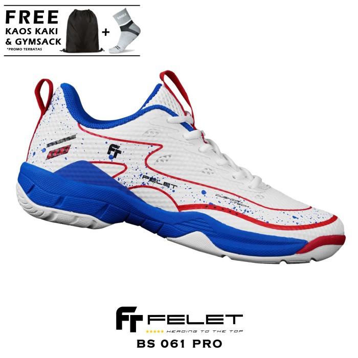 TERLARIS SEPATU BADMINTON FELET BS 061 PRO 100% ORIGINAL BONUS KAOS KAKI+TAS