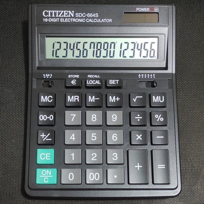 

Kalkulator Meja Desktop Besar 16 Digit Citizen Sdc 664 Hitam Original
