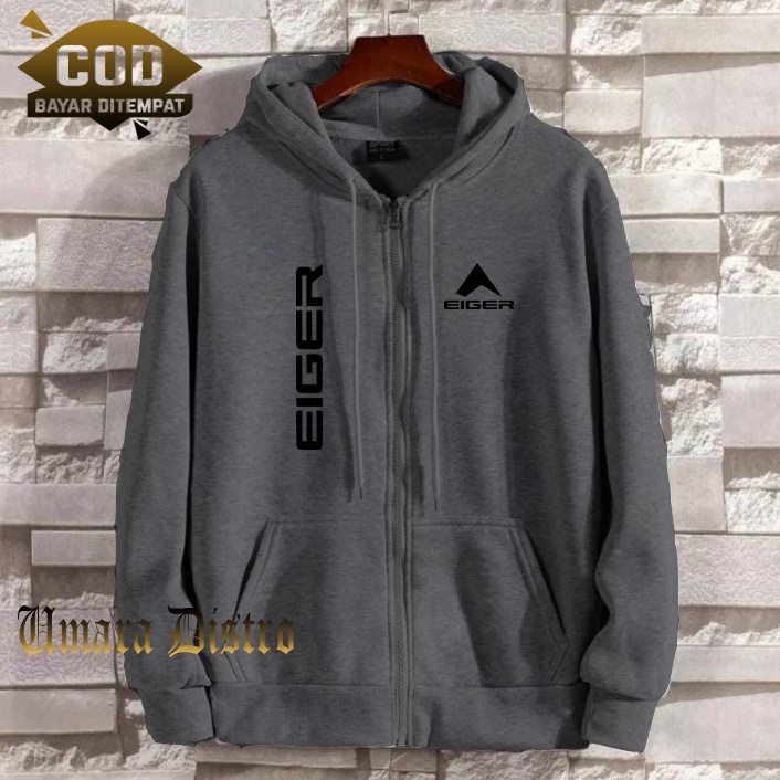 Ready Stock!! Umara Distro...!!! Jaket Distro Resleting Kupluk Distro 1205 Kiri Kanan Text Hitam Pre