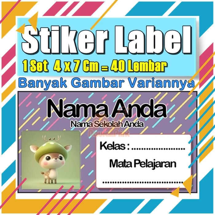 

Stiker Label Nama Buku Pelajaran Anak Karakter Hewan Lucu Cute Murah Sticker Kecil Banyak 20 Lembar Anime Vol-205
