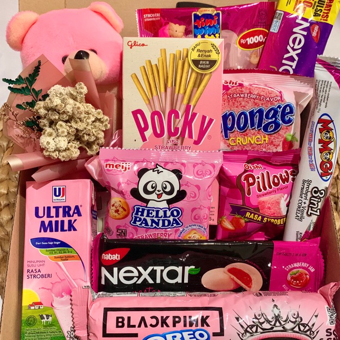 

☆ XIV 105108 HAMPERS / GIFT BOX / SNACK BOX / KADO ULANG TAHUN / VALENTINE / ANNIVERSARY - parcel lebaran parcel idul fitri parcel idulfitri pink Dijamin Ori>/ ♖