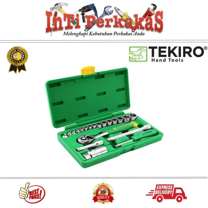 Tekiro Paket Mudik Motor 1 Socket Set 21 Pcs Tang Lancip Obeng 2 Way Terlariss 