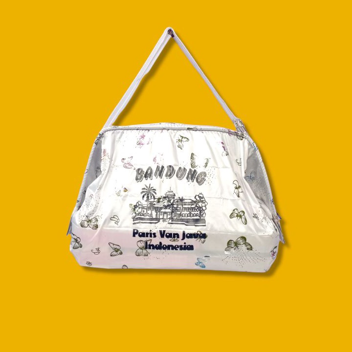 Ø MM 89110 Tas Lipat Tulisan Sablon Bandung Murah Parasut / Tas Jinjing Wanita Besar Murah Unik / Ta