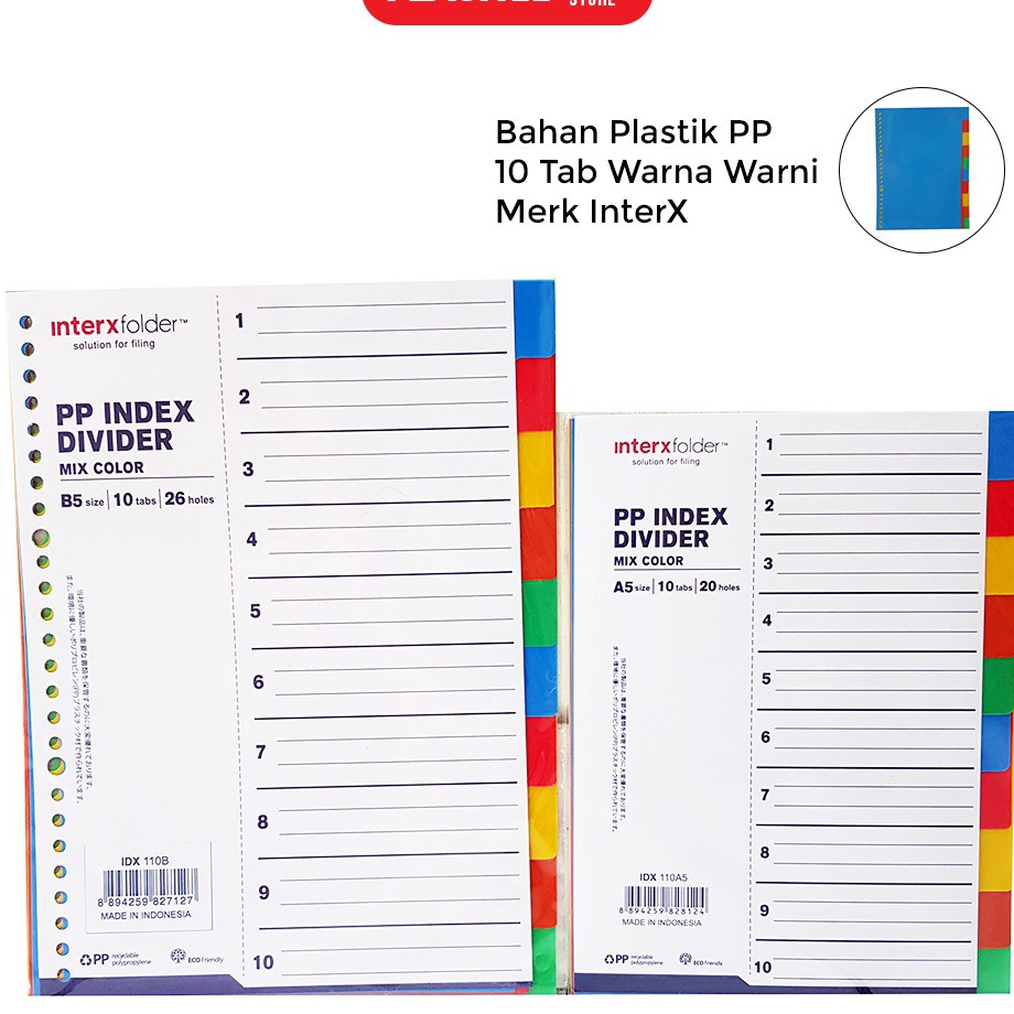 

≋ MCMXCIX 41055 Pembatas Binder B5 26 Ring A5 20 Ring Divider InterX Rainbow Warna Warni B5 26 Ring A5 20 Ring 10Tab Terbaru 3.3 ♦