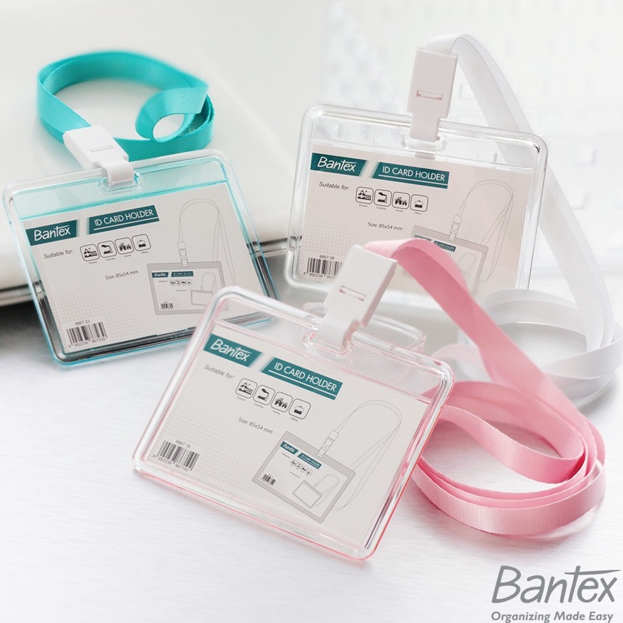 

༺༻ MCMXLV 8684 Bantex Transparent ID Card Holder Lanyard Landscape #8867 ❤[PROMO ⚡ALE!!!]❤