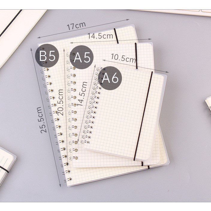 

HDFK0799 (V44859) Notebook Ring Spiral A6 & A5 - Transparant Cover