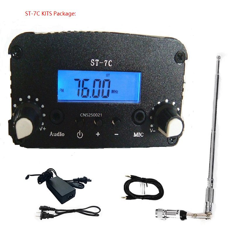 ✅&1W/7W ST-7C FM Stereo broadcast radio FM transmitter station audio converter 1kw fm transmitter