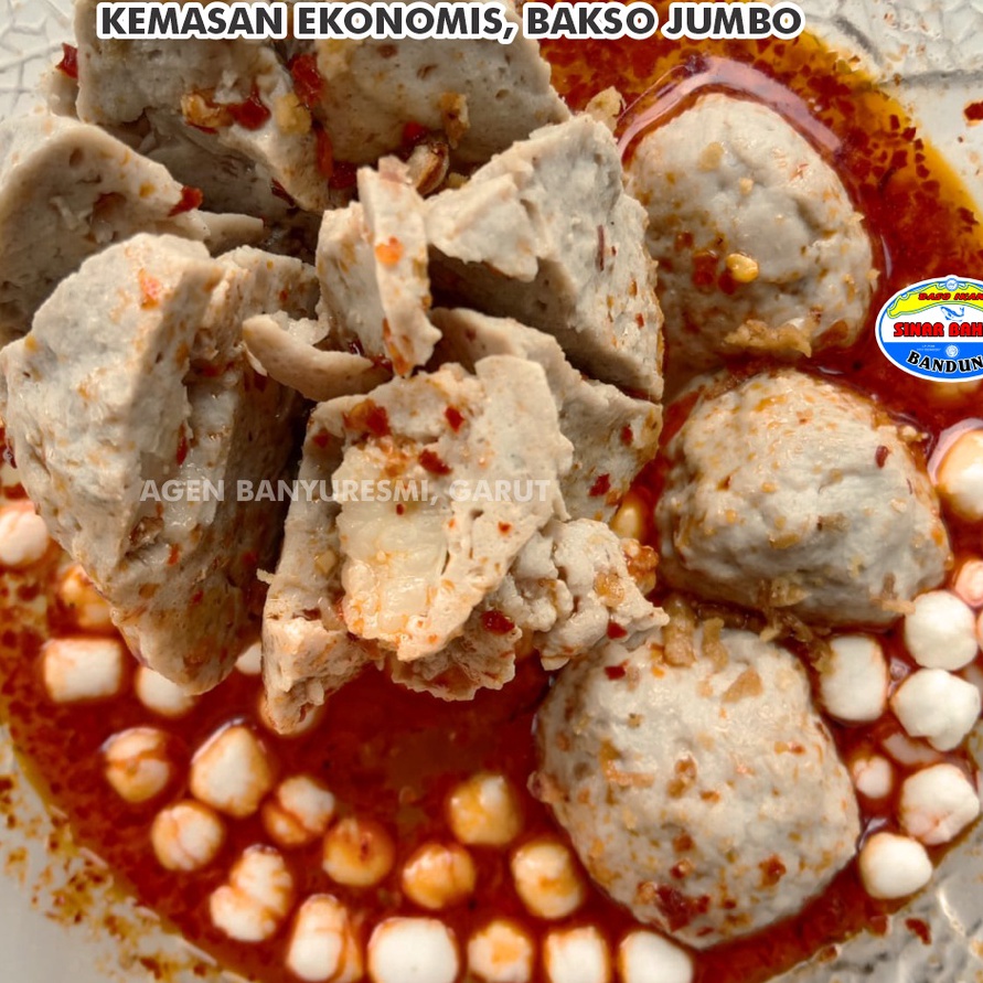 

〆 I 57106 BAKSO / BASO IKAN SINAR BAHARI BANDUNG Kemasan Ekonomis Bakso Ikan Jumbo Isi Tetelan STAR ❂