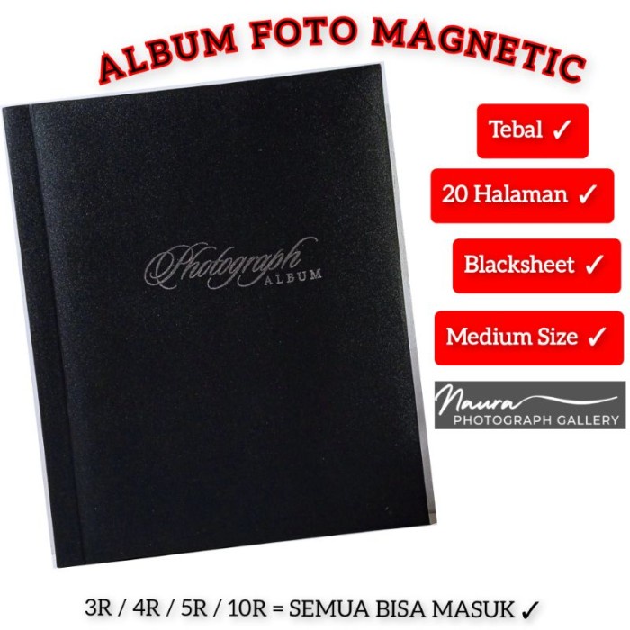 Terlaris [Promo] Buku Album Foto Perekat Magnetik 3R/4R/5R/6R/8R/10R Medium