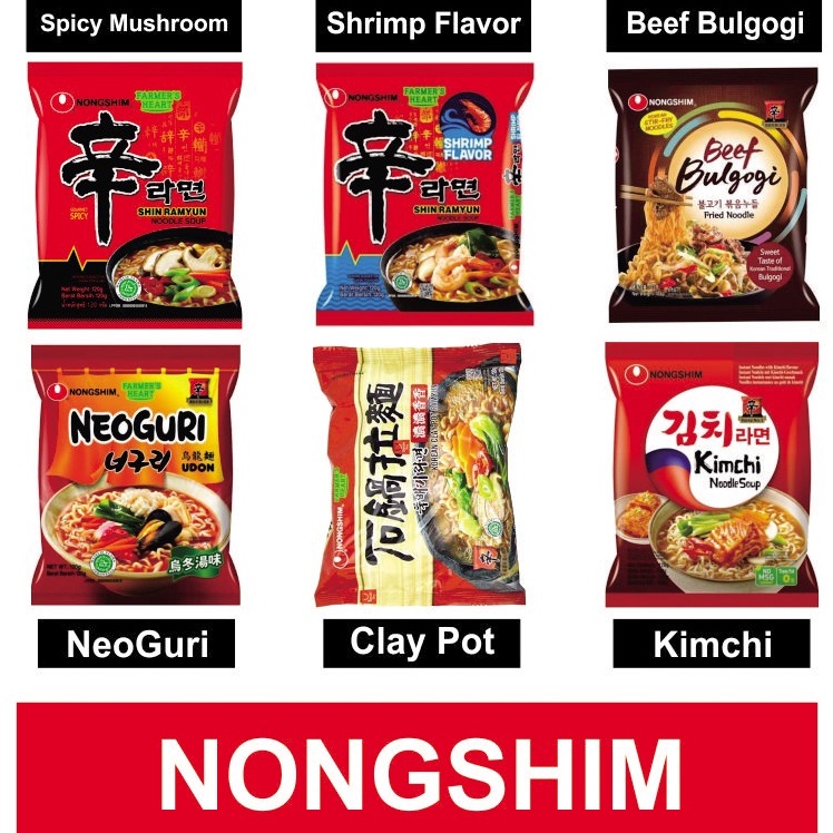 

ぇ XXX 2421 NONGSHIM SHIN RAMYUN HALAL 6 Variant Rasa 120gram Ready Stok ケ