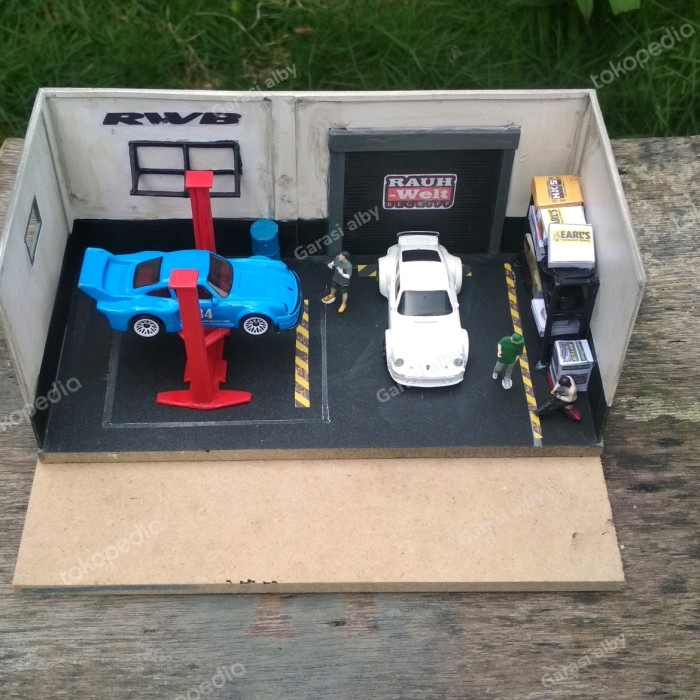 PROMO DIORAMA DIECAST HOTWHEELS MINI RWB GARAGE TERMURAH